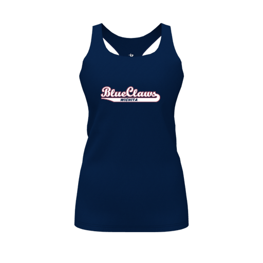[CUS-DFW-RCBK-PER-NVY-FYS-LOGO2] Racerback Tank Top (Female Youth S, Navy, Logo 2)
