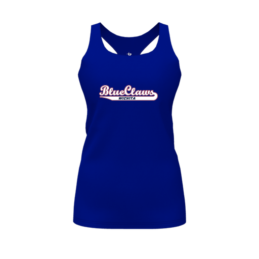 [CUS-DFW-RCBK-PER-RYL-FYS-LOGO2] Racerback Tank Top (Female Youth S, Royal, Logo 2)