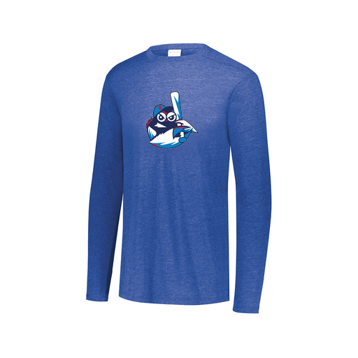 [FTLCUBRY-AXS-LOGO3] Decker Men's Tri-Blend T-Shirt - Long Sleeve (Adult XS, Royal, Logo 3)