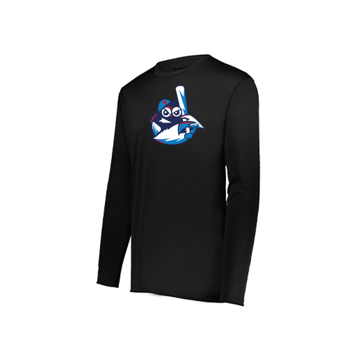 [222823.080.S-LOGO3] Youth LS Smooth Sport Shirt (Youth S, Black, Logo 3)
