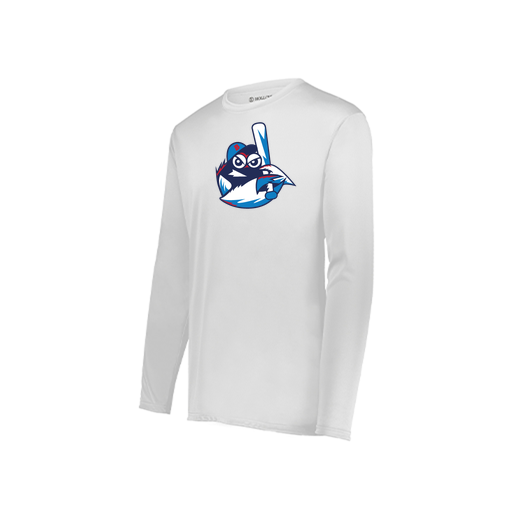 [222823.005.S-LOGO3] Youth LS Smooth Sport Shirt (Youth S, White, Logo 3)