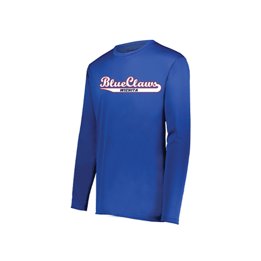 [222823.060.S-LOGO2] Youth LS Smooth Sport Shirt (Youth S, Royal, Logo 2)