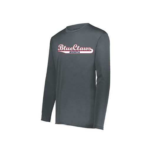 [222823.059.S-LOGO2] Youth LS Smooth Sport Shirt (Youth S, Gray, Logo 2)