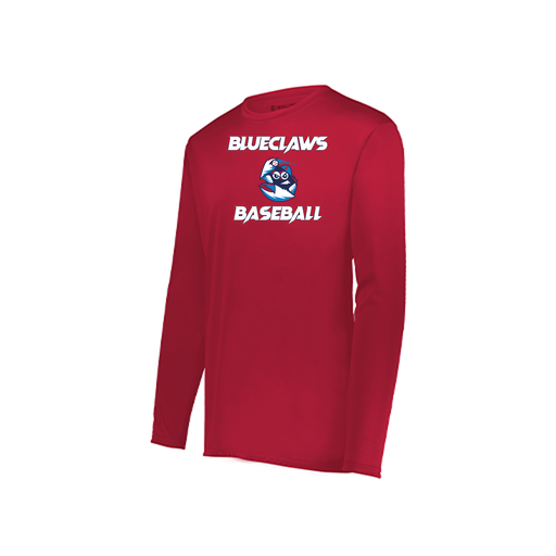 [222823.083.S-LOGO1] Youth LS Smooth Sport Shirt (Youth S, Red, Logo 1)