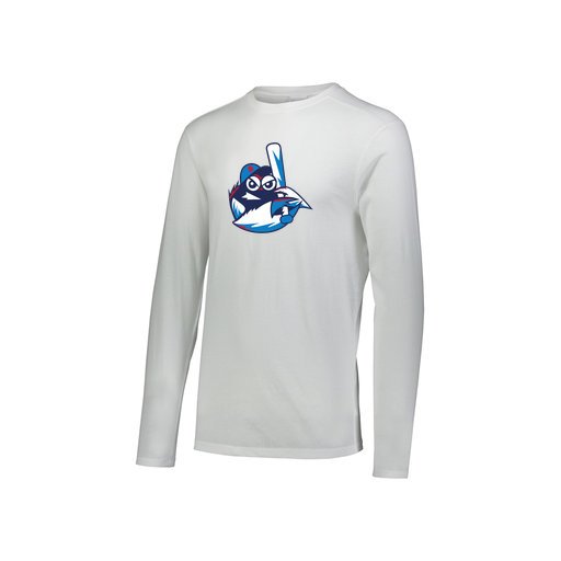 [3076.005.S-LOGO3] Youth LS Ultra-blend T-Shirt (Youth S, White, Logo 3)