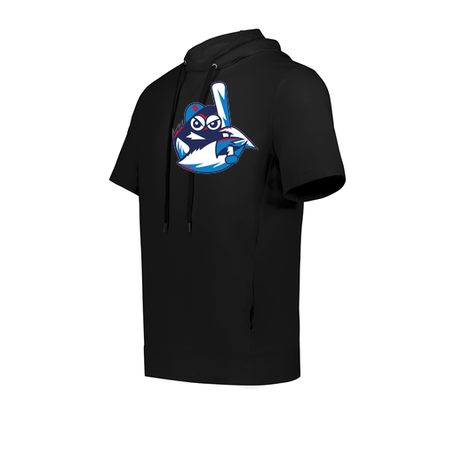 [222605.080.S-LOGO3] YOUTH VENTURA SOFT KNIT SHORT SLEEVE HOODIE (Youth S, Black, Logo 3)