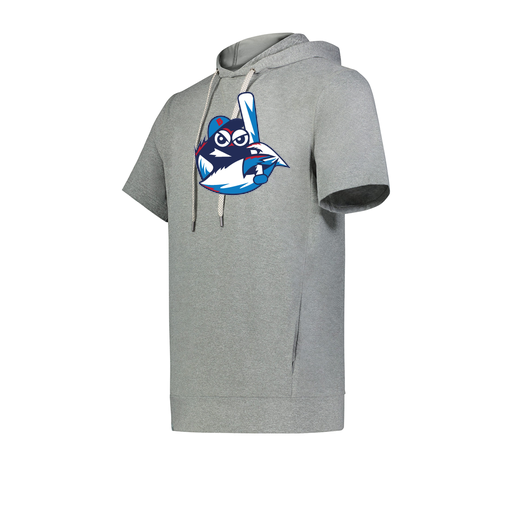 [222605-SIL-YS-LOGO3] YOUTH VENTURA SOFT KNIT SHORT SLEEVE HOODIE (Youth S, Silver, Logo 3)