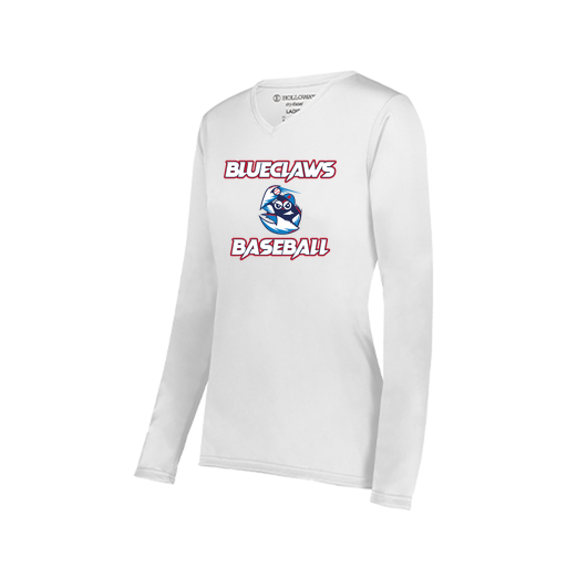 [222824.005.S-LOGO1] Ladies LS Smooth Sport Shirt (Female Adult S, White, Logo 1)