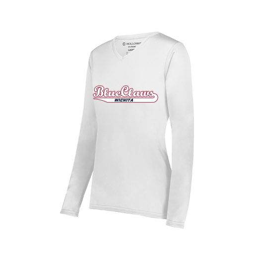 [222824.005.S-LOGO2] Ladies LS Smooth Sport Shirt (Female Adult S, White, Logo 2)