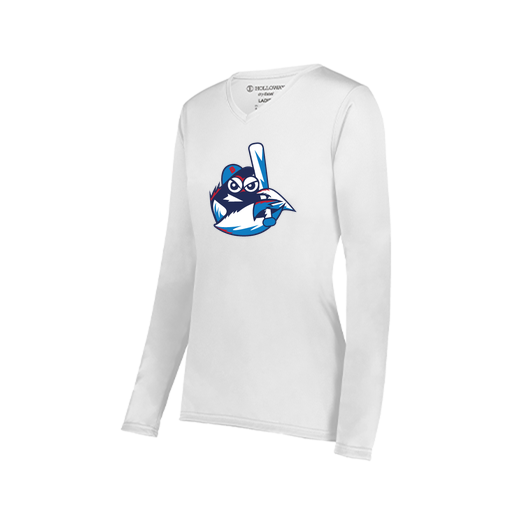 [222824.005.S-LOGO3] Ladies LS Smooth Sport Shirt (Female Adult S, White, Logo 3)
