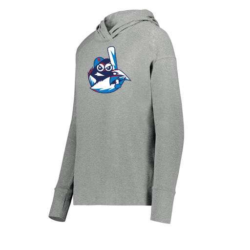[222798-SIL-FAXS-LOGO3] Ladies Ventura Thin Knit Hoodie (Female Adult XS, Silver, Logo 3)