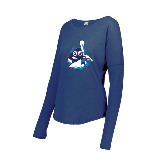[3077.U55.XS-LOGO3] Ladies LS Ultra-blend T-Shirt (Female Adult XS, Royal, Logo 3)