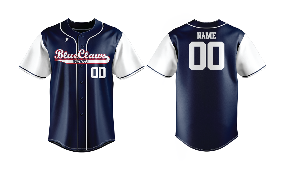 Wichita BlueClaws - Navy Full Button Jersey